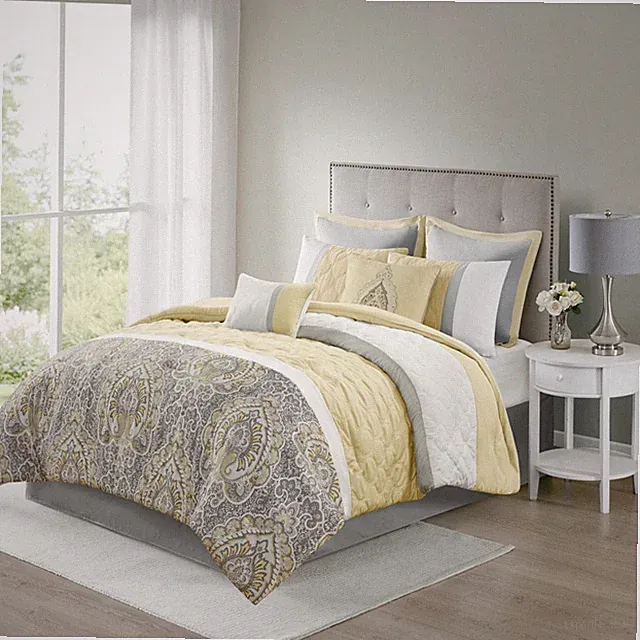 510 Design Shawnee 8 Pieces Comforter Set Quilted All Season Bedding Set Shams