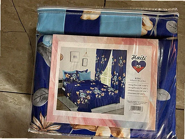 Ienjoy Home Premium Luxury 8-Piece Bed-in-a-Bag Dark Blue