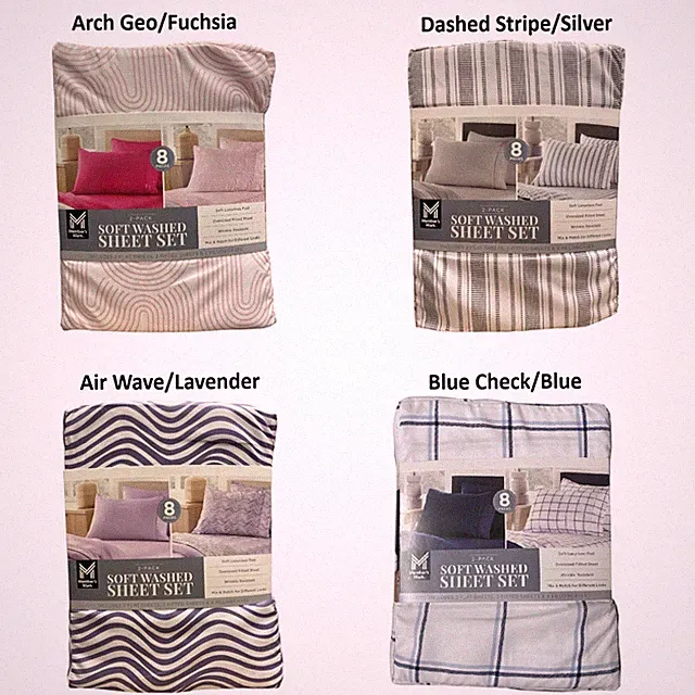Member's Mark Brushed Microfiber Soft Washed Sheet Set, 2 Pack