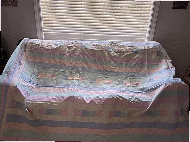 NEW Oversized Patchwork Quilt Blanket 8x8.5 Pastel Cottagecore Bedspread