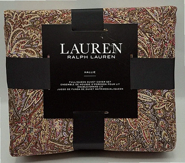 NEW Ralph Lauren Hallie Duvet Cover Queen Size 100% Cotton Paisley 3 Piece Set